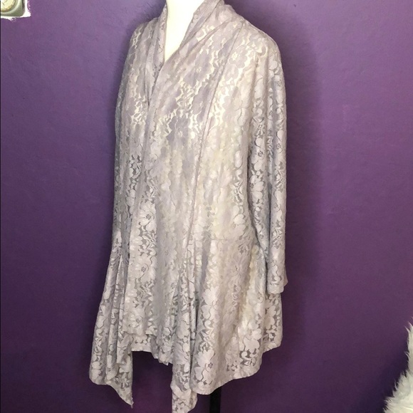 In soft pink color Lace Cardigan - Picture 4 of 8